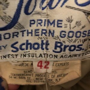 Leathebrand Process of America 70’s vintage brown suede down and wool leather.